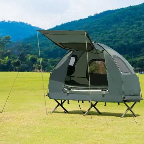 1-Person Compact Portable Pop-Up Tent Air Mattress & Sleeping Bag