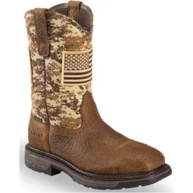 10022968 Ariat Men's WorkHog Patriot Camo Safety Toe Wellington Work Boots