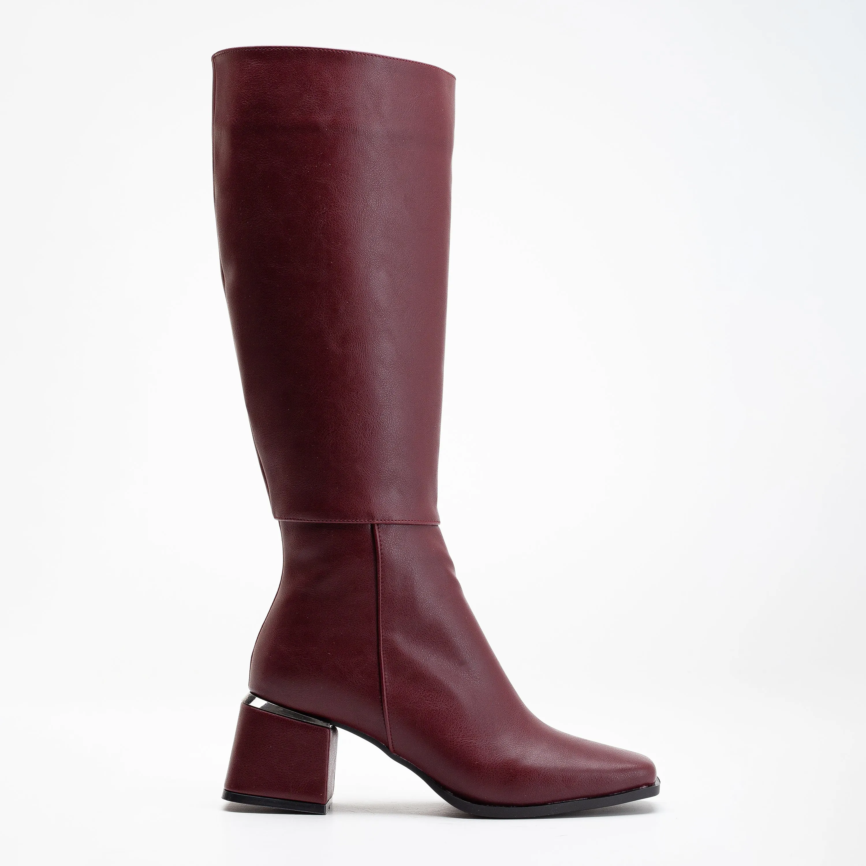 Anelise - Burgundy Matt Knee High Boots