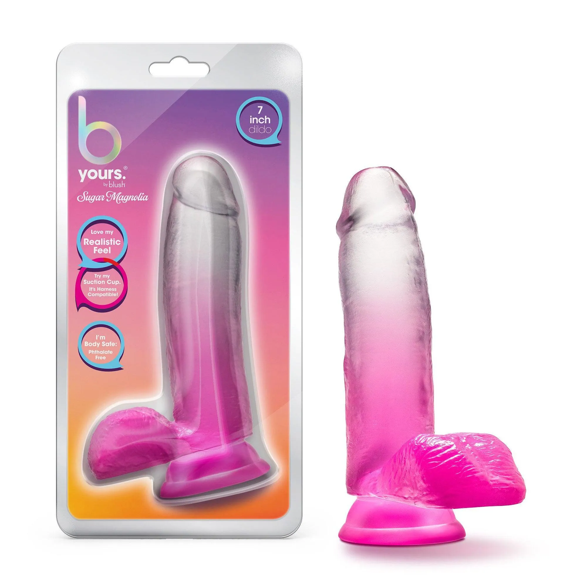 B Yours - Sugar Magnolia - 7 Inch Dildo - Fuchsia