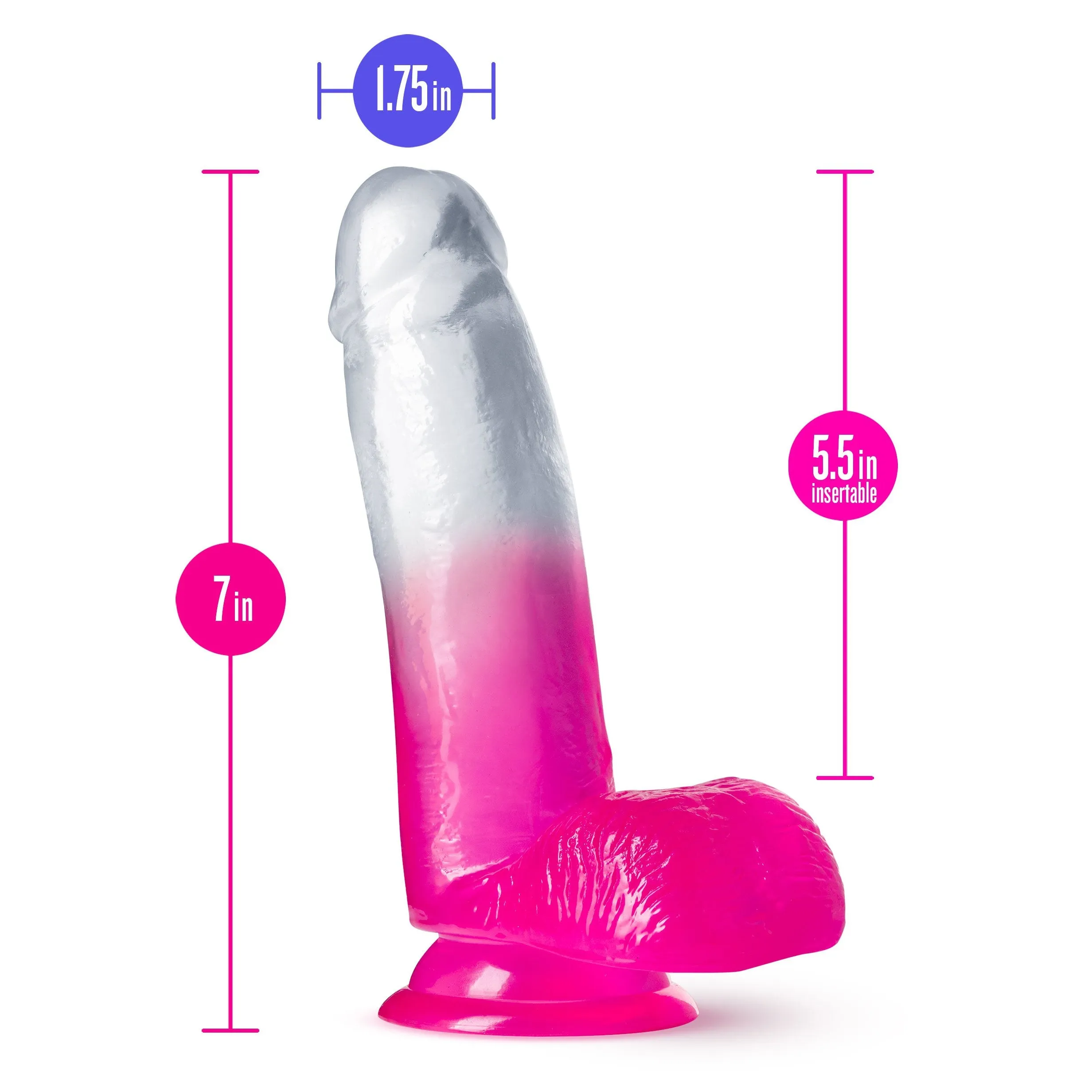 B Yours - Sugar Magnolia - 7 Inch Dildo - Fuchsia