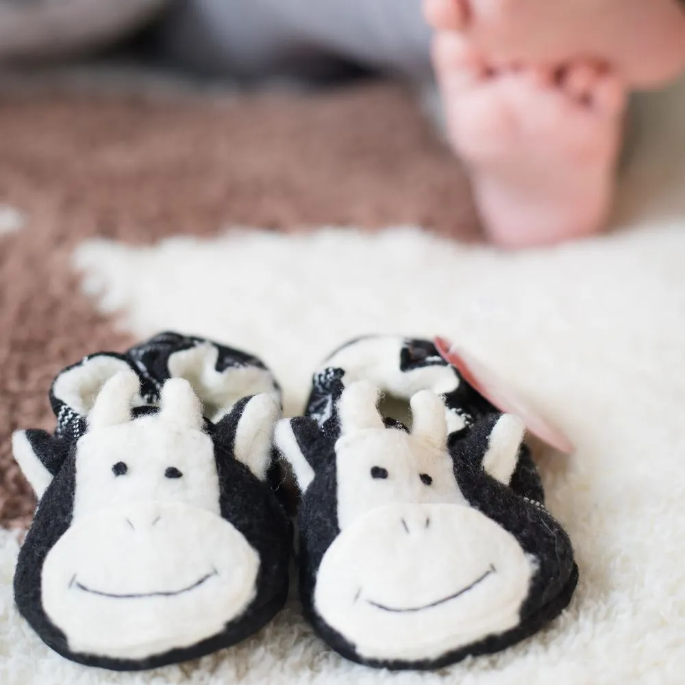 Baby Booties - Cow