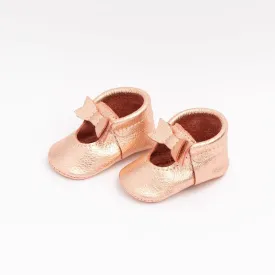 Ballet Flat Bow Moccasin - Rose Gold