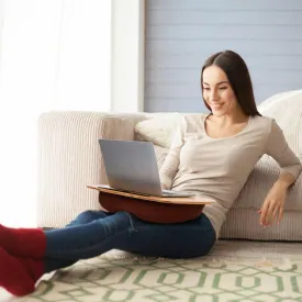 Bamboo Laptop Lap Desk with Pillow Cushion Stand Holder Table