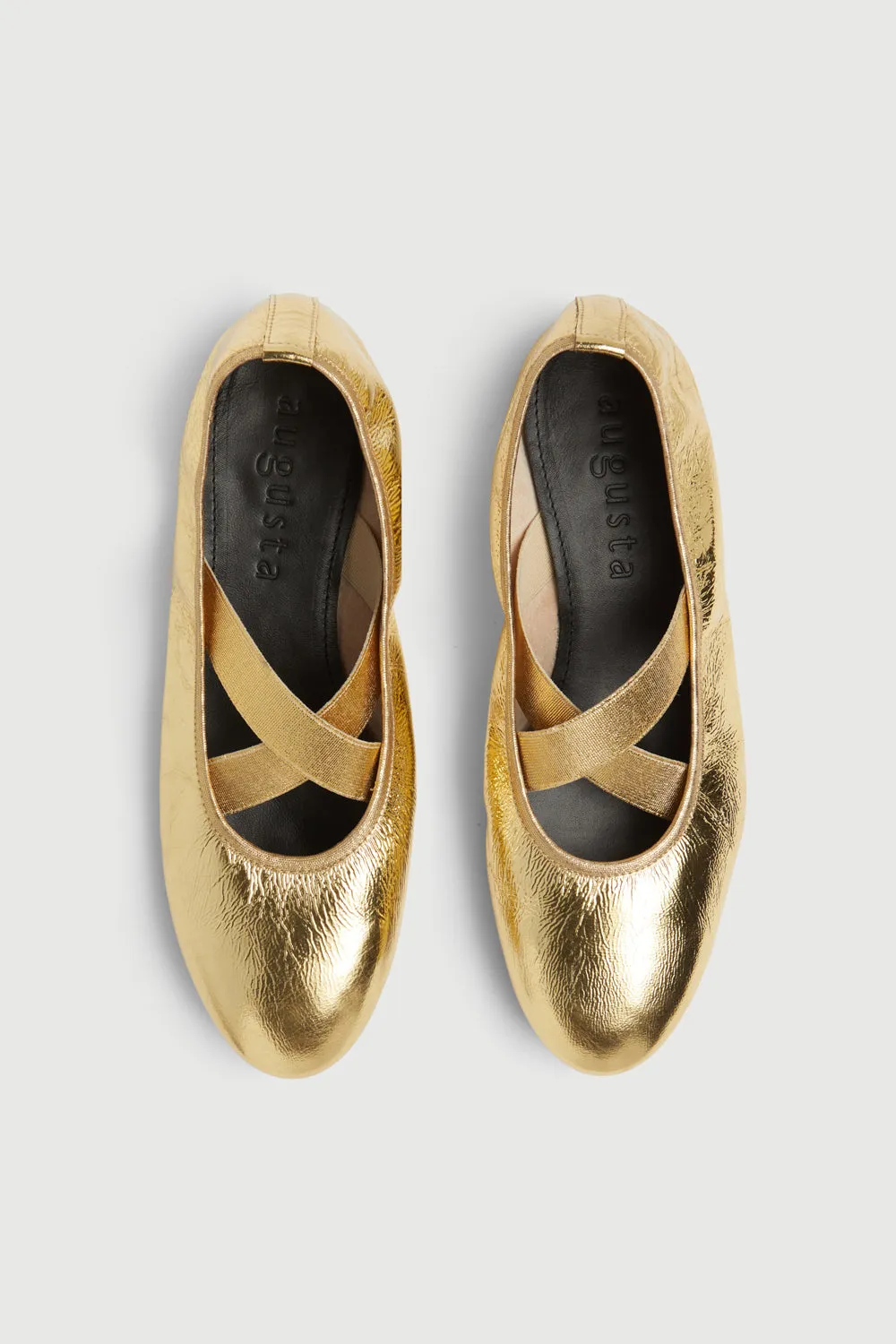 Bettina Ballet Flats in Gold Leather