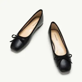 Bowknot Ballet Flats (Elena) Black