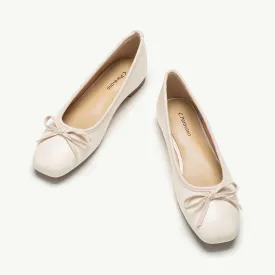 Bowknot Ballet Flats (Elena) White