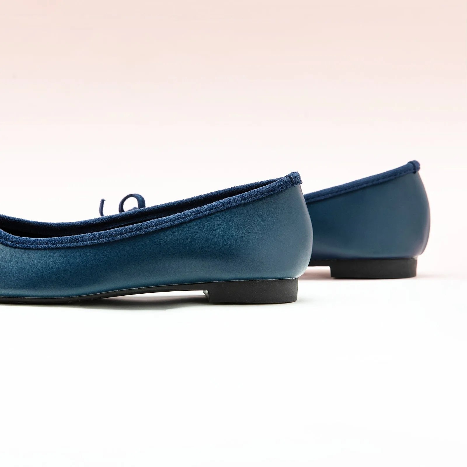 Cap-Toe Ballet Flats (Elena) Navy