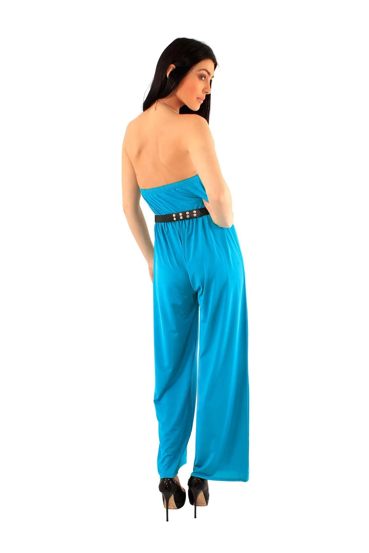 Choker Neck Jumpsuit with Belt