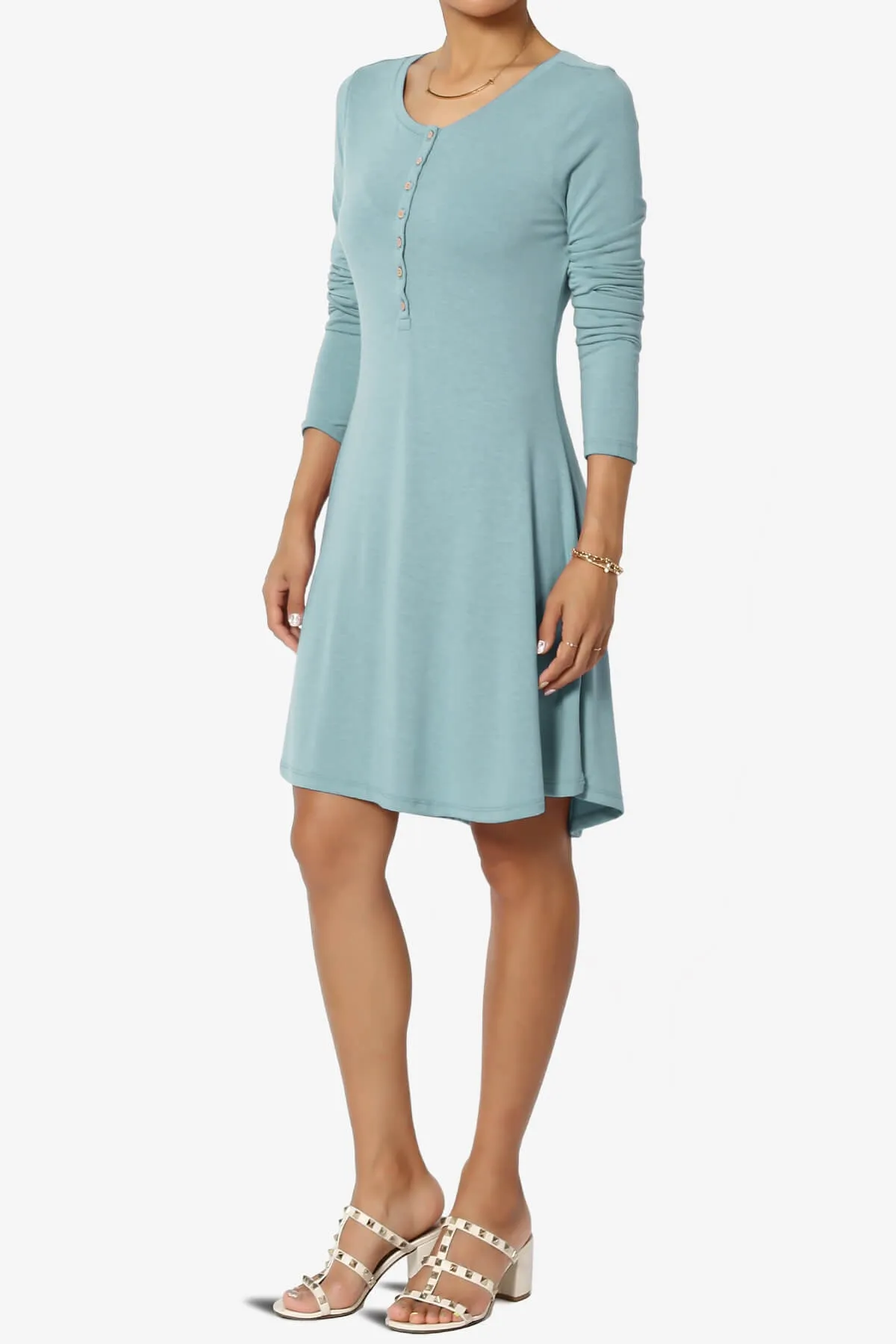 Elysia Long Sleeve Fit & Flare Jersey Dress PLUS