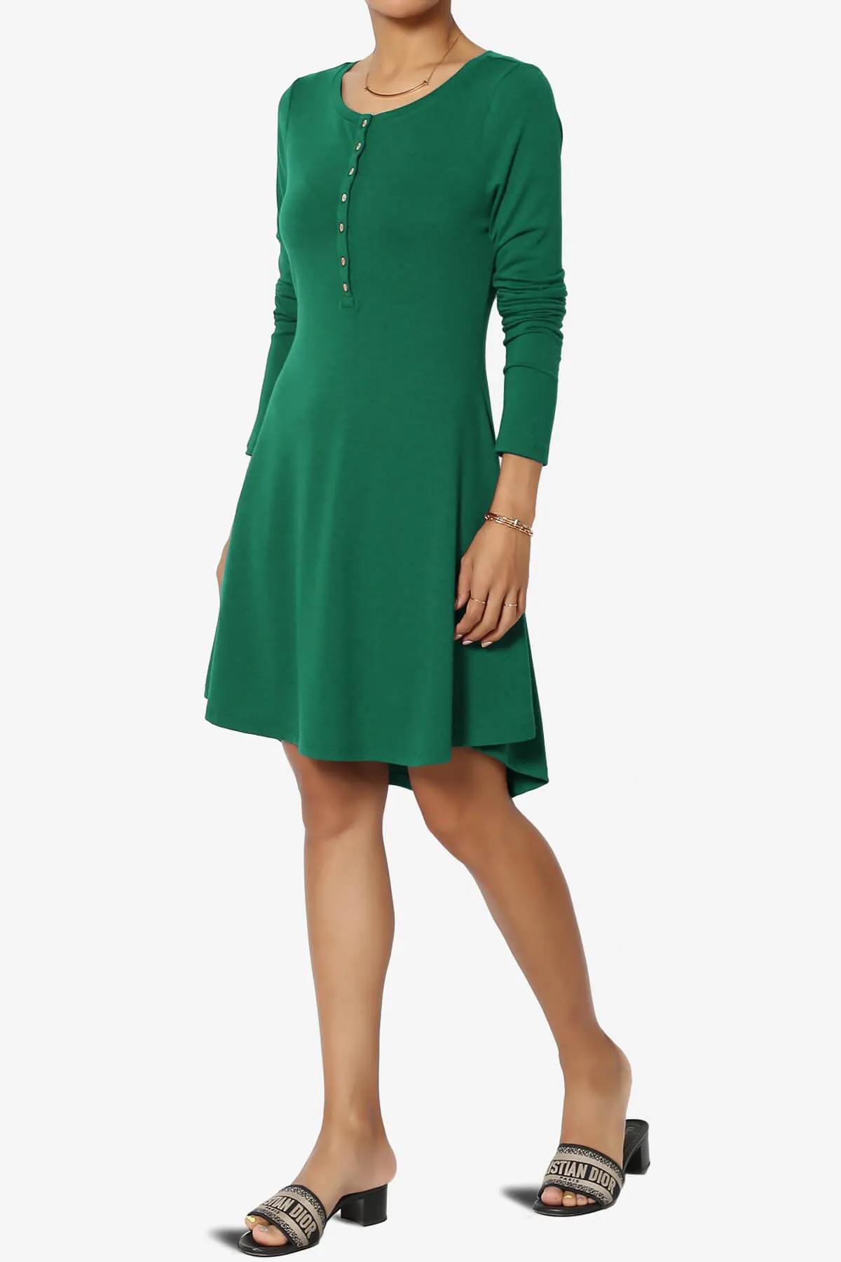 Elysia Long Sleeve Fit & Flare Jersey Dress PLUS