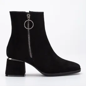 Esme - Black Suede Ankle Boots