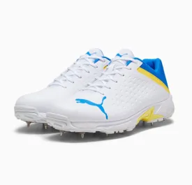 Puma 22.2 Cricket Shoes With Steel Spikes - White/Yellow