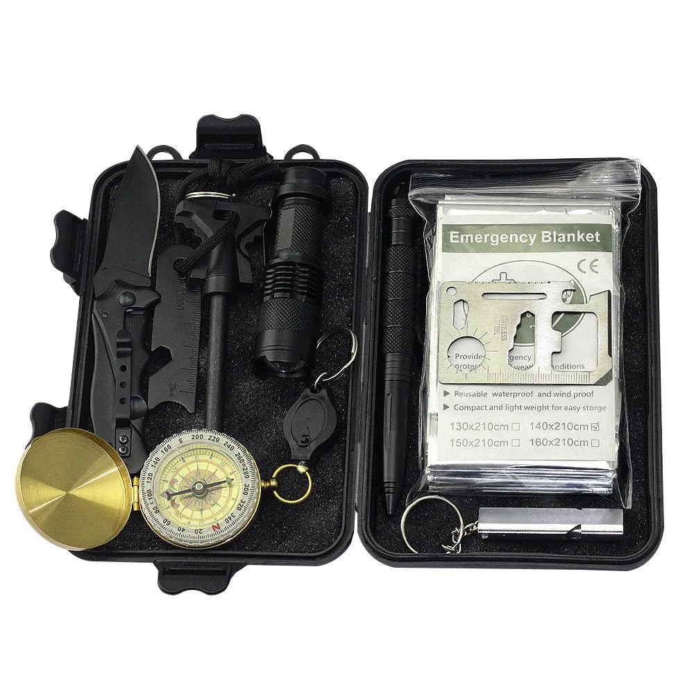 Survival Gear and Equipment 11 in 1Camping Survival Kit