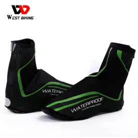 WEST BIKING Cycling Full Waterproof Zipper Winter Thermal Bike Overshoe