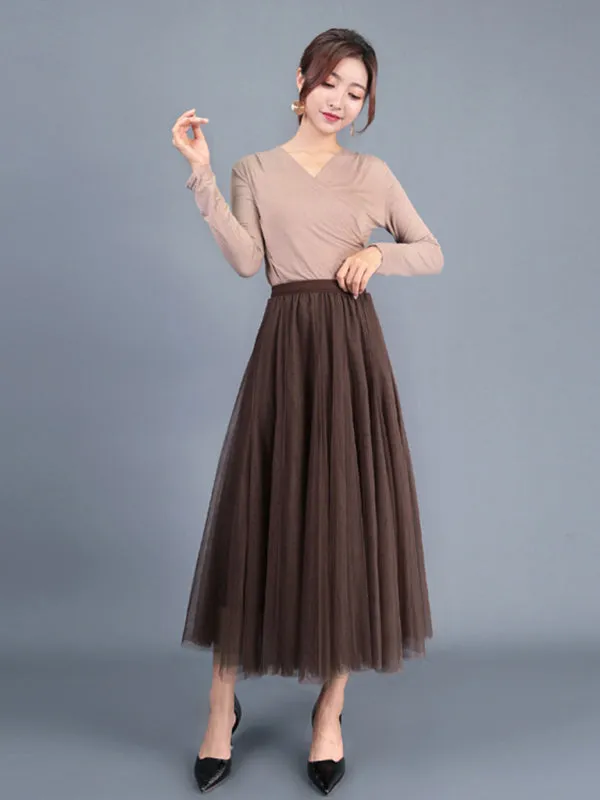 Women's A-Line Skirt Mid Length Skirt