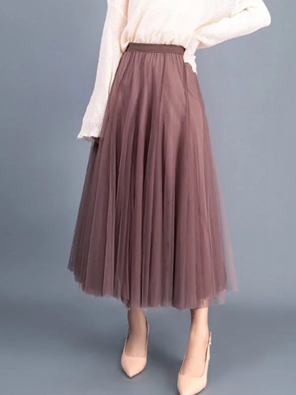 Women's A-Line Skirt Mid Length Skirt